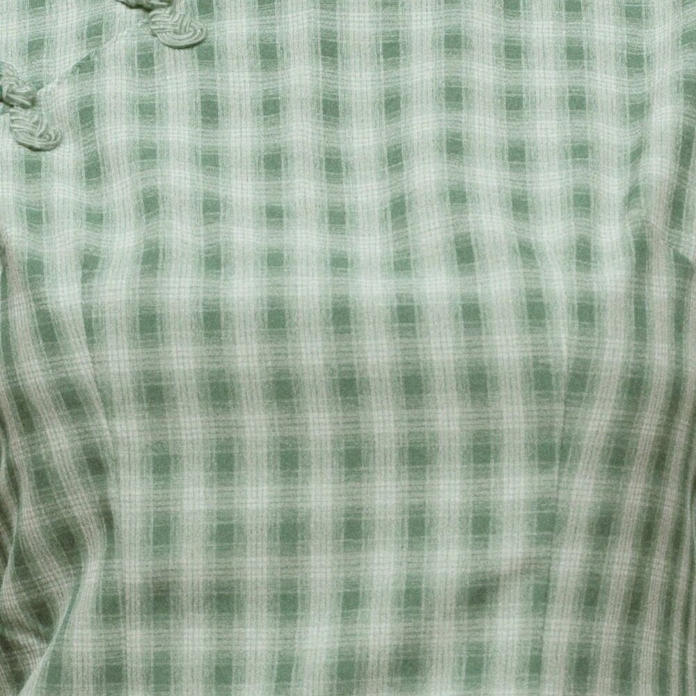 Aqua Green Casual Women's Neo-Chinese Cheongsam Break Dress - Picture 8 of 8